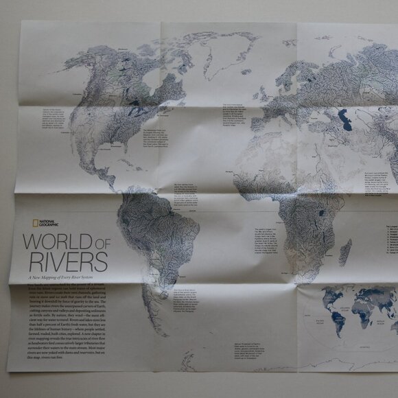 National Geographic "Map World of Rivers"/ 'Hidden Water.' - Picture 1 of 6
